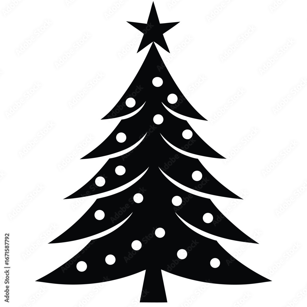 Fototapeta premium christmas tree classic vector icon