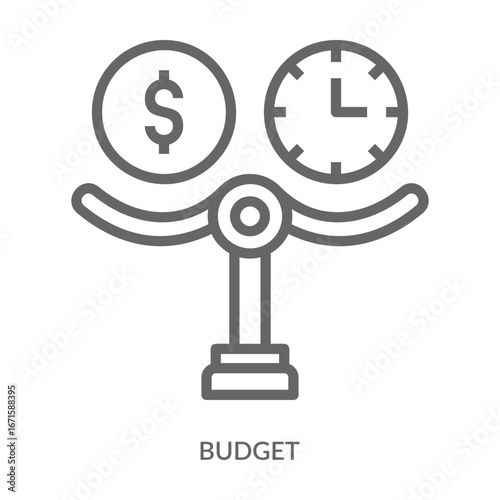 Budget Icon Line Style. Design Vector Illustration