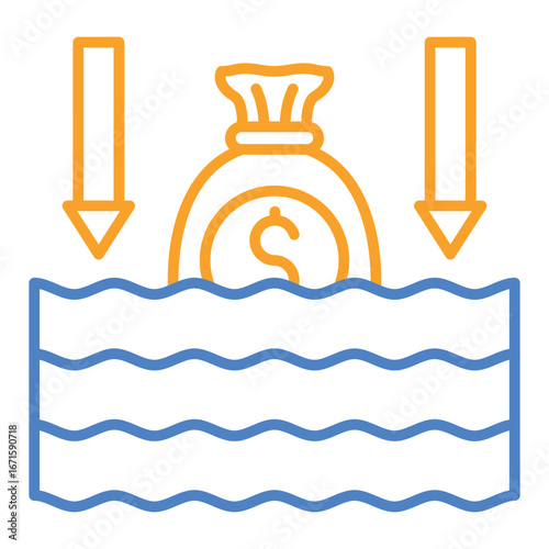 Money drowning Icon