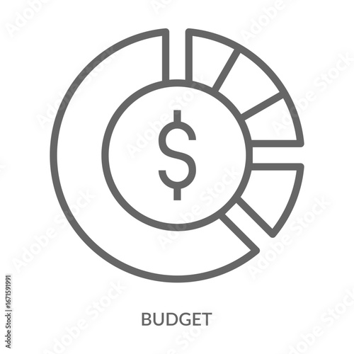Budget Icon Line Style. Design Vector Illustration