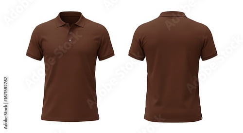 3D mockup of a chocolate brown polo tshir