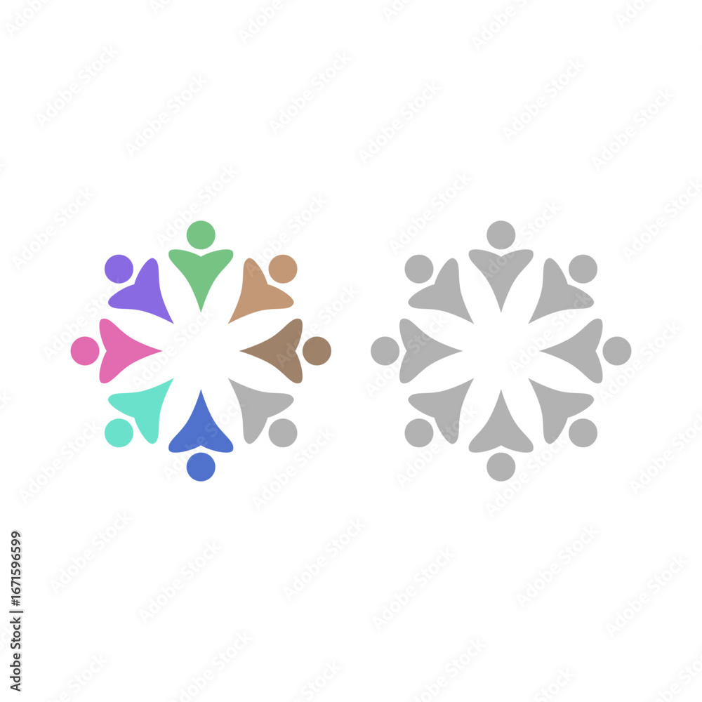 Obraz premium PEOPLE TEAM COLORFUL SIGN SYMBOL LOGO VECTOR 