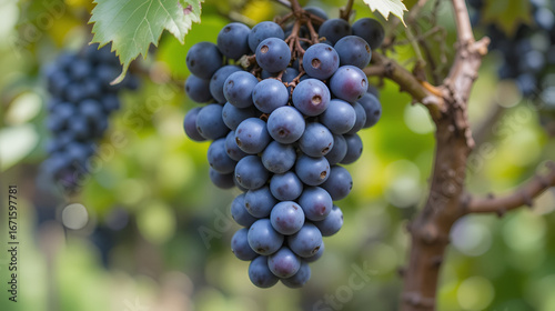 Wallpaper Mural A cluster of grapes hanging from a vine branch Torontodigital.ca