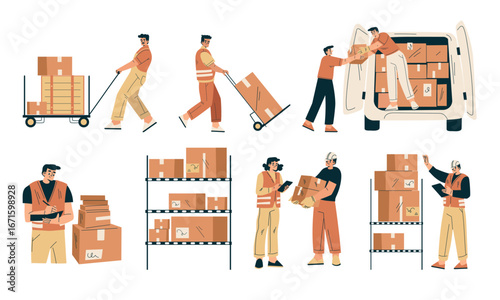Warehouse Workers Responsible for Handling Packages and Deliveries Effectively and Efficiently