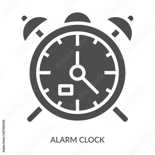 Alarm Clock Icon Line Style. Design Vector Illustration