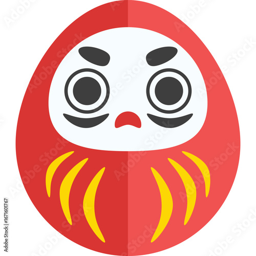 Daruma Doll Vector Flat Illustration