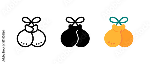 Creative flat booty icon set with outline, solid, and colored designs