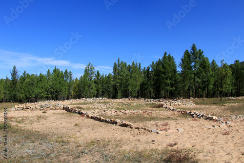 Quadro su tela The Gol Mod Hun kurgans are located in the Arhangay province of Mongolia