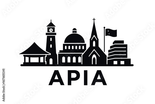 City skyline with iconic buildings and landmarks in Apia