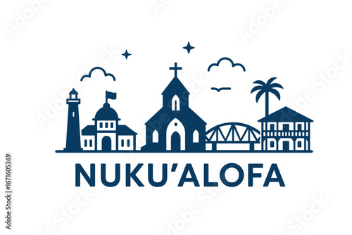 City skyline with iconic buildings and landmarks in Nukuʻalofa