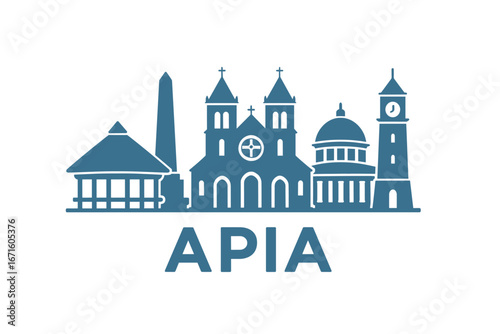 City skyline with iconic buildings and landmarks in Apia