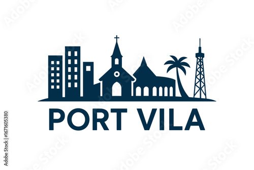 City skyline with iconic buildings and landmarks in Port Vila