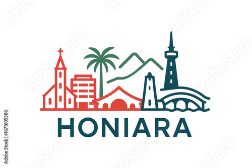City skyline with iconic buildings and landmarks in Honiara
