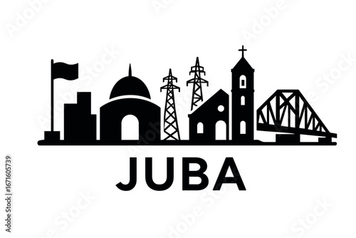 City skyline with iconic buildings and landmarks in Juba