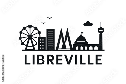 City skyline with iconic buildings and landmarks in Libreville