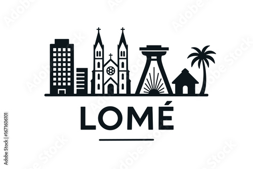 City skyline with iconic buildings and landmarks in Lomé