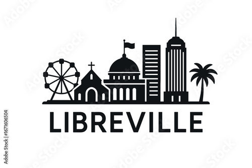 City skyline with iconic buildings and landmarks in Libreville