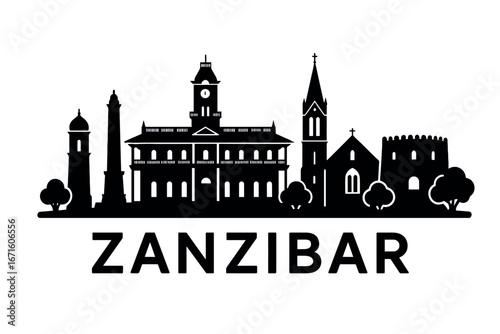 City skyline with iconic buildings and landmarks in Zanzibar