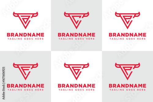 Letters CA CC CE CF CG CP  Bull Triangle Logo, symbolizing strength, ambition, and stability