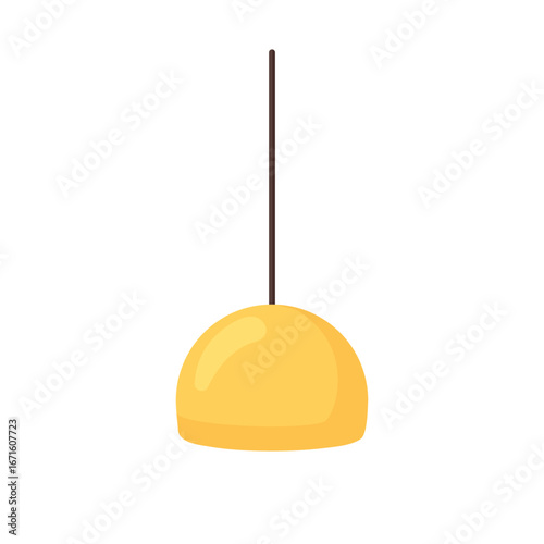 Pendant ceiling lamp with lampshade hanging on wire, cable. Modern retro styl...