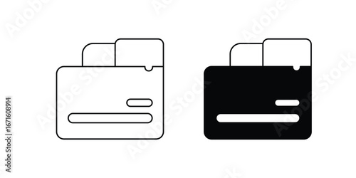 File set icon with white background vector stock illustration
