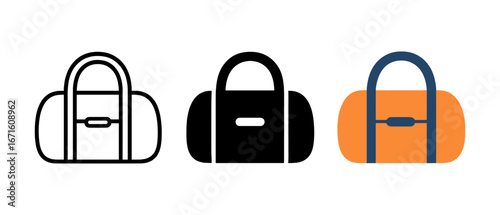 Stylish bag designs in flat, outline, and solid styles