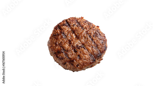 Foto hamburger patty top view isolated on transparent background