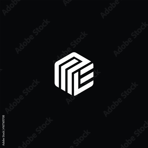 Abstract hexagon monogram logo in white with geometric line elements forming the letter “M L .” Modern and minimal design suitable for corporate branding