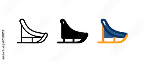Rocker chair icons in outline, solid, and color styles