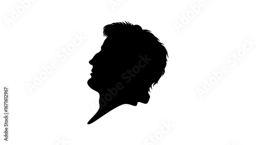 Cornelius Nepos portrait, black isolated silhouette