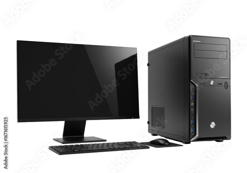Isolated desktop computer equipment comprising monitor, keyboard, mouse, and tower computer