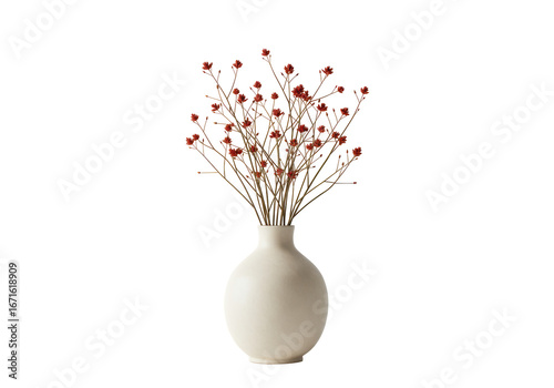 Isolated flowers in a vase display small orange blossoms, ornamental still life indoors