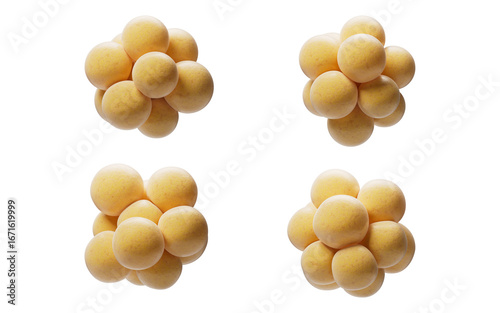 Tableau sur toile Biomedical microscopic fat cells structure, 3d rendering.