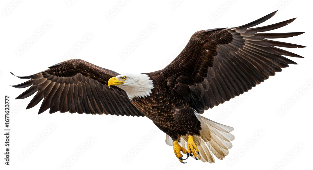 Obraz premium Isolated Bald Eagle in Flight