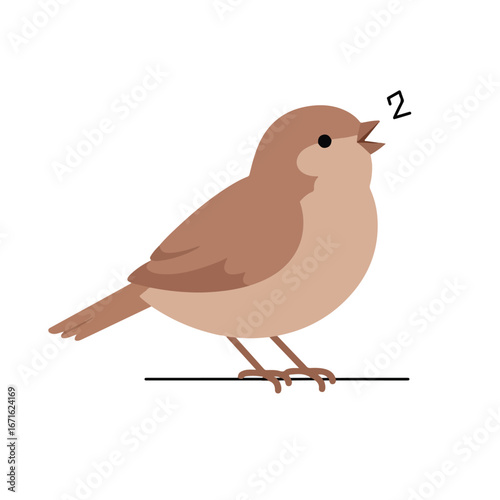 Bird singing on a branch
