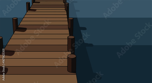 Dock Extends into Water at Lake