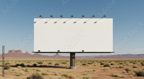 Blank Billboard Mockup in Desert Landscape Advertising Space