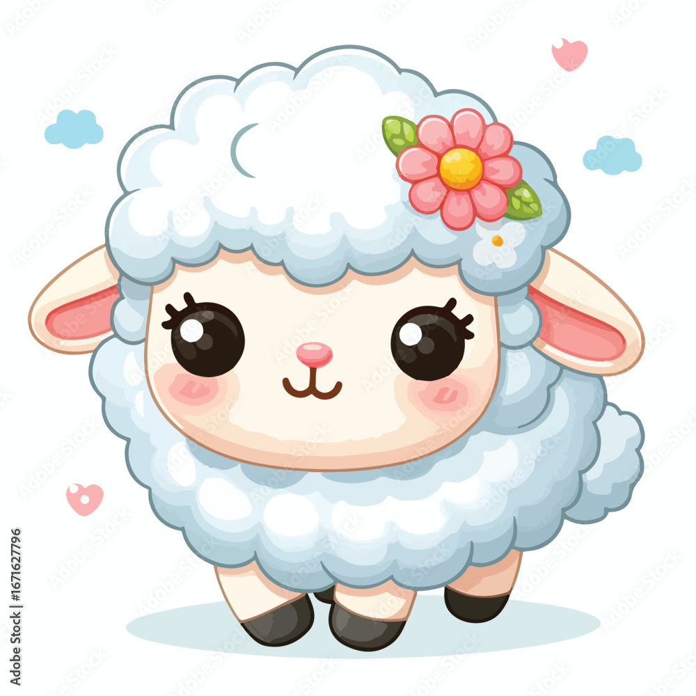 Fototapeta premium Cute little sheep vector