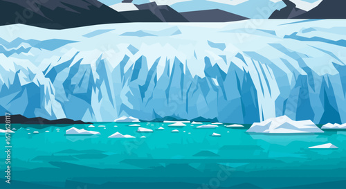 Glacier Melt Turquoise Waters and Ice