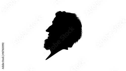 Commodus portrait, black isolated silhouette