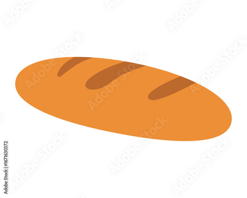 Bread Loaf Vector Isolated Illustration with Smooth Surface. Ideal for food related designs, bakery promotions, or culinary graphics