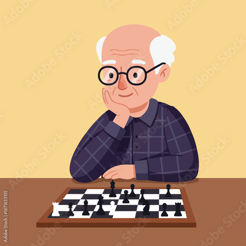 Man Playing Chess At Home