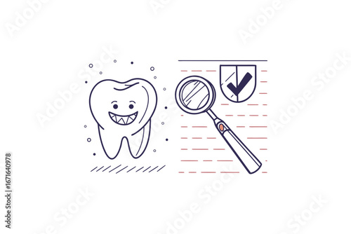 Healthcare medical icon set tooth dental mirror oral health