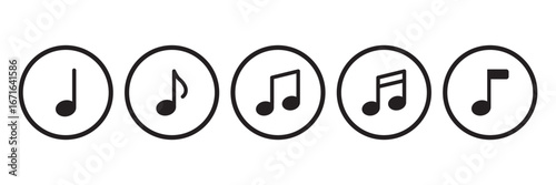 Music Notes Symbols Set . Musical notes in various arrangements, element set . eps 10  