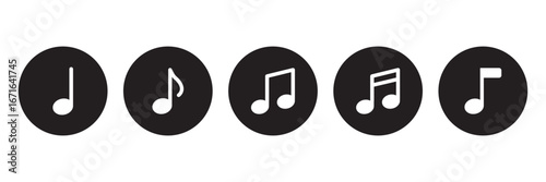 Music Notes Symbols Set . Musical notes in various arrangements, element set . eps 10  