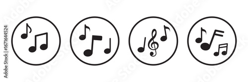Music notes icon set. Musical key symbols. Music notes symbol vector . music note icon . eps 10