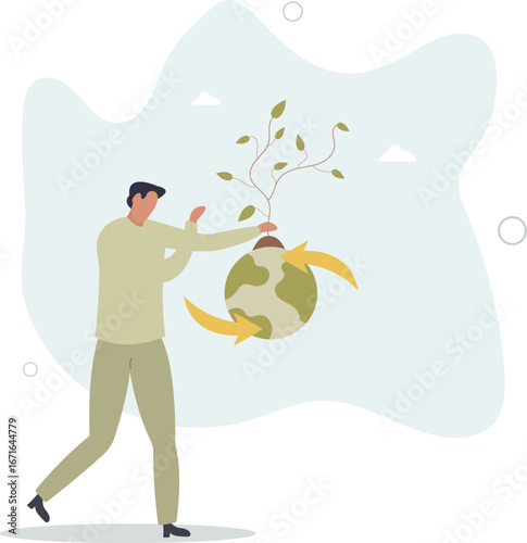 Sustainability in renewable resources as eco tree forestation .Recycling and reusing organic clean wood materials.life and employment of people.