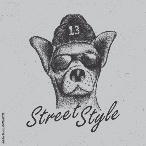 Cool Dog Street Style Portrait