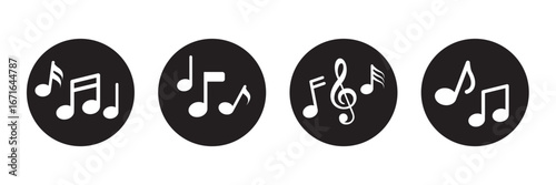 Music notes icon set group musical notes  abstract music .  eps 10 