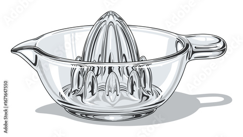 Elegant Glass Juicer Illustration for Kitchenware and Culinary Design Projects Illustration